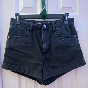 Black jean shorts